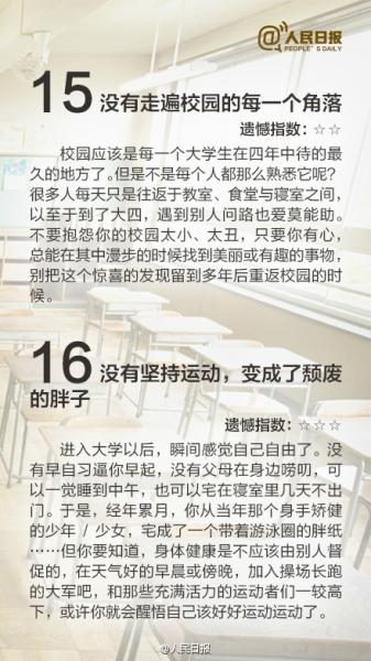 有图有话|大学最遗憾的16件事，你中枪了吗？